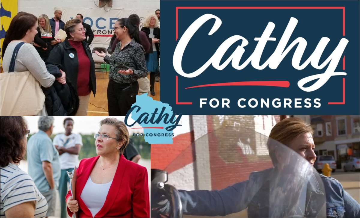 Cathy Myers for U.S. Congress, Wisconsin 1st District; Cathy meeting with Voces de la Frontera, Cathy riding motorcycle, Cathy talking about public schools