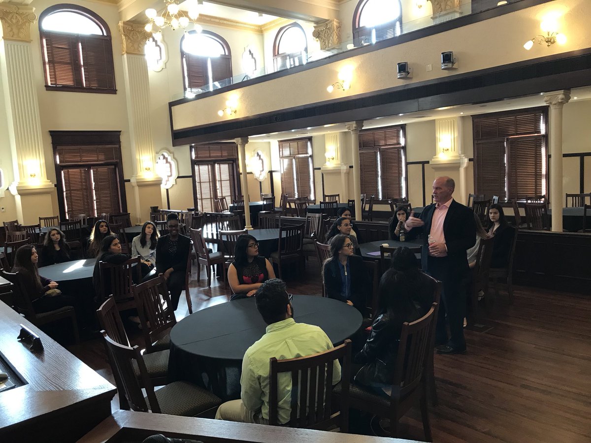 BexarCounty's tweet photo. Bexar County Manager David Smith addresses Public Administration Track students from Business Careers High School this morning.

#JobShadowDay https://t.co/vQq4zaGfuY