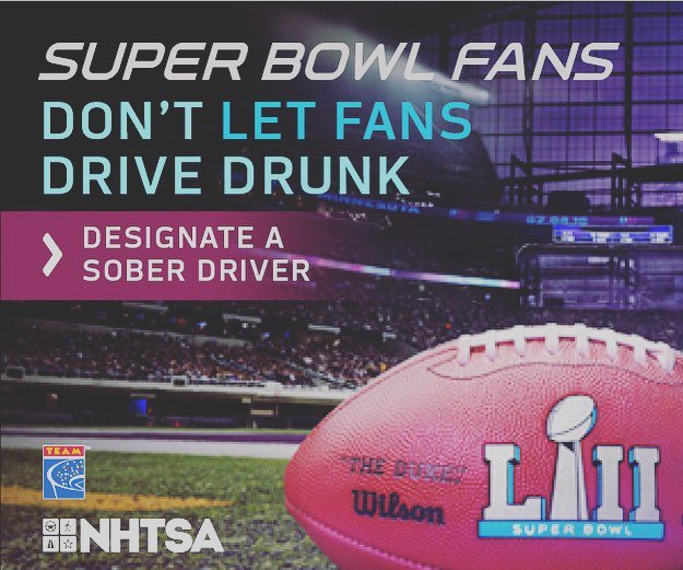 KYTC's tweet photo. It’s a super idea to plan for a #designateddriver! #planaridehome #superbowl🏈 #superbowl52 #superbowlsunday #superbowlparty https://t.co/33IrmDTiGf