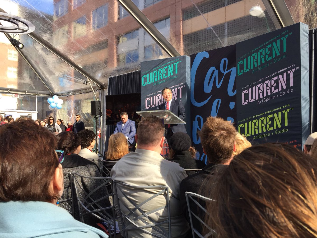PattyGriffinNC's tweet photo. .@emilkang says arts should be the front porch of the University. Connecting arts, campus and community. Celebrating opening of CURRENT ArtSpace + Studio @UNC @UNCPerformArts  #IamCURRENT @visitchapelhill https://t.co/KrCCmxT8mS