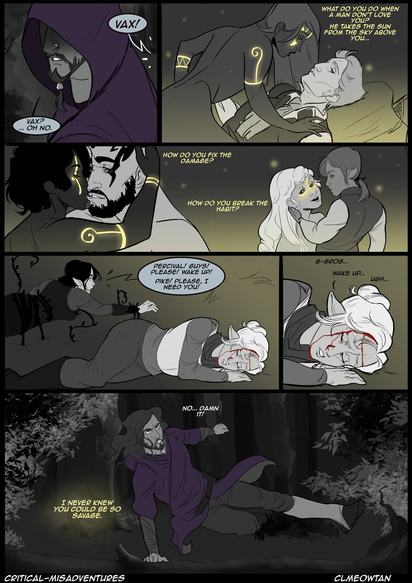 CLmeowtan's tweet photo. Page 22! Someone showed up for the party (?)

#Criticalrole #criticalrolefanart https://t.co/Dnsj2kQpaf