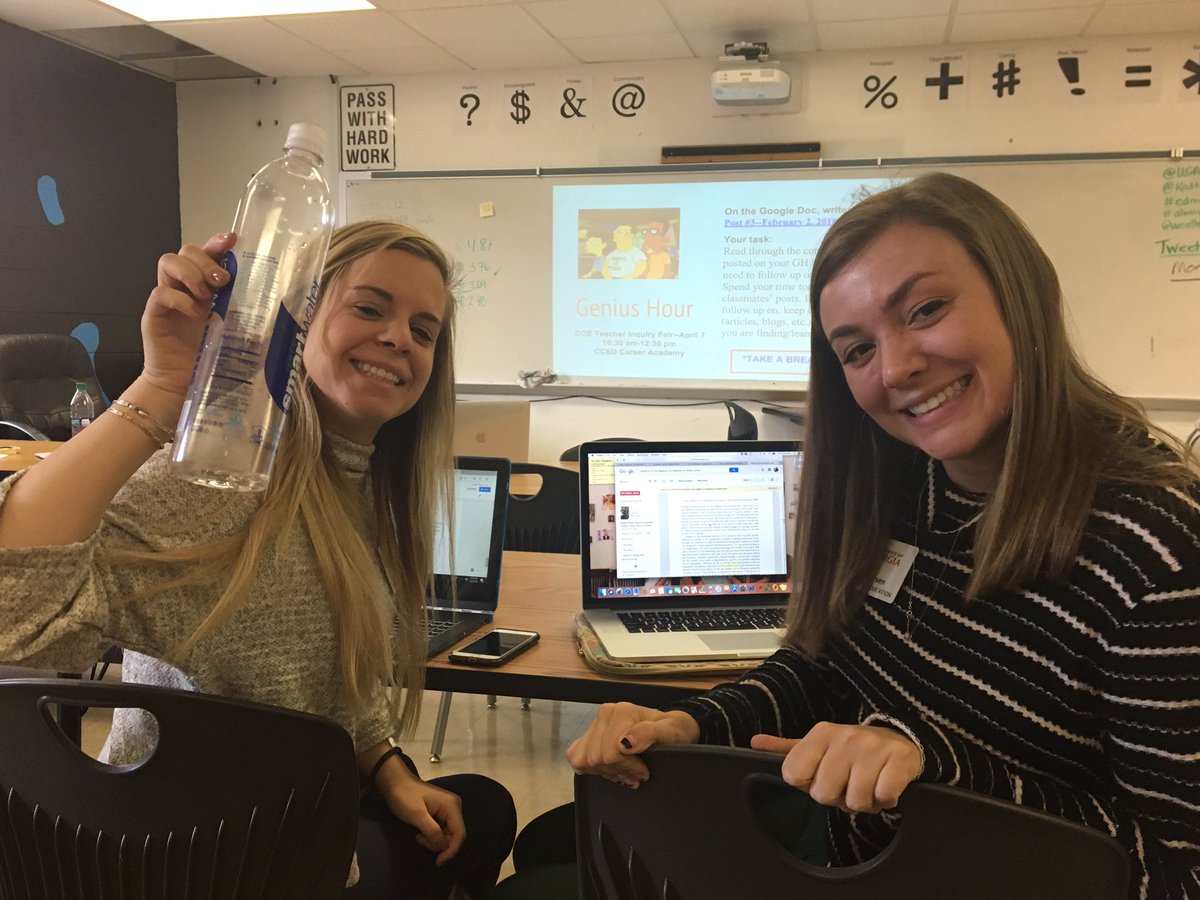 morganmaier8's tweet photo. A lot of geniuses in this classroom at this hour !!!!! Working hard to explore a variety of topics, that will make us better teachers!! #GeniusHour #edmg2019 https://t.co/Ysx15nTuYi