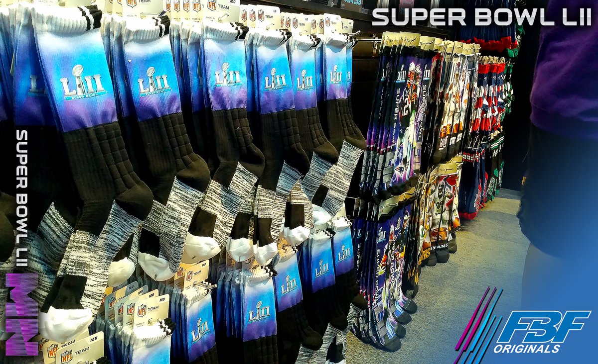 ForBareFeet's tweet photo. Start your #Superbowl weekend off right!! Get your Superbowl gear at our booth in the @NFLExperience !! #fbforiginals #socks #nfl #patriots #eagles #nflsocks #sublimatedsocks #customizedsocks #football @NFL @SuperBowl Bowl @FBFOriginals https://t.co/CnjM7Xldyt