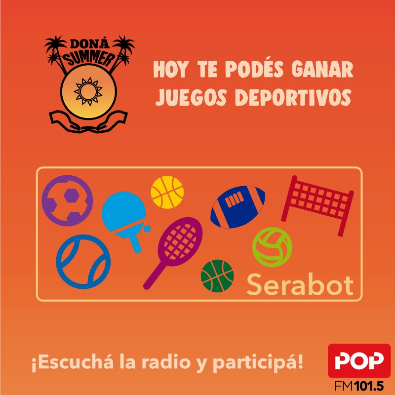popradio1015's tweet photo. Hoy en #LaNegraPop podés Ganar un Super Tenis Orbital de Serabot @popradio1015 sumando al #DonaSummer https://t.co/XzUcRBwT9t