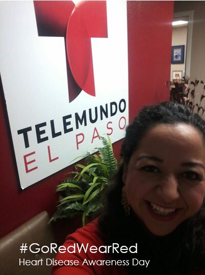 TelemundoEP's tweet photo. Hoy es el dia Nacional para vestir de Rojo, queremos mostrar nuestro apoyo a la salud del corazón y la lucha contra las enfermedades cardiacas en Estados Unidos. #telemundoep #elpaso #WeaRedDay https://t.co/lamySxMgUA