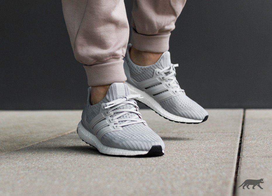 adidas ultra boost on feet grey