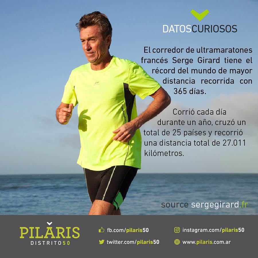 pilaris50's tweet photo. #DatosCuriosos
El corredor de ultramaratones francés Serge Girard...
#Pilaris #Distrito50 #Datos #Curiosos #Running #Vivir #Pilar #50k https://t.co/PD0weeqdet