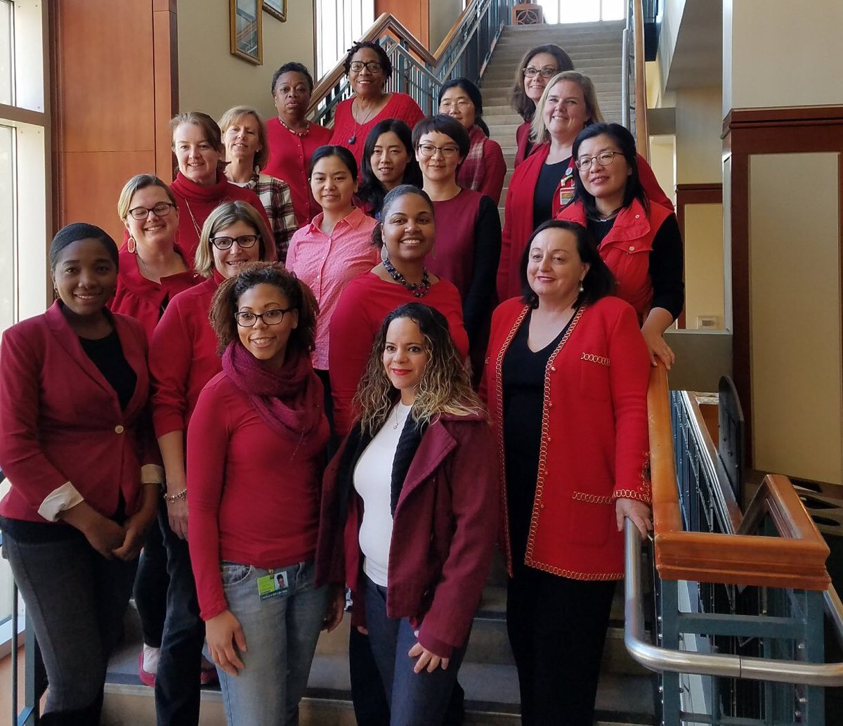BaptisteDiana's tweet photo. #JHSON wore red today for #WearRedDay #cardiovasculardisease #womenshealth #NursesWearRed https://t.co/2KLIZosQHX