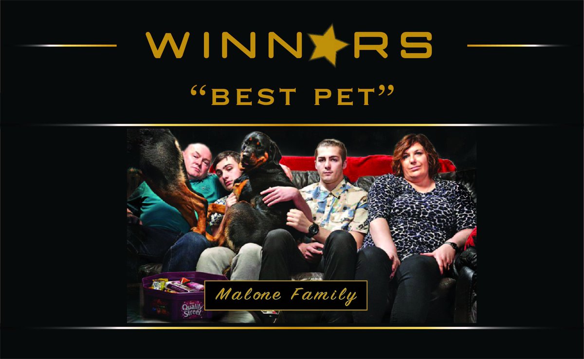 goggleboxshow's tweet photo. WINNER of Best Pet in our Gogglebox Awards is The Malone family (Dogs) with 77.3% of the votes #Gogglebox https://t.co/xgWddEWOzf