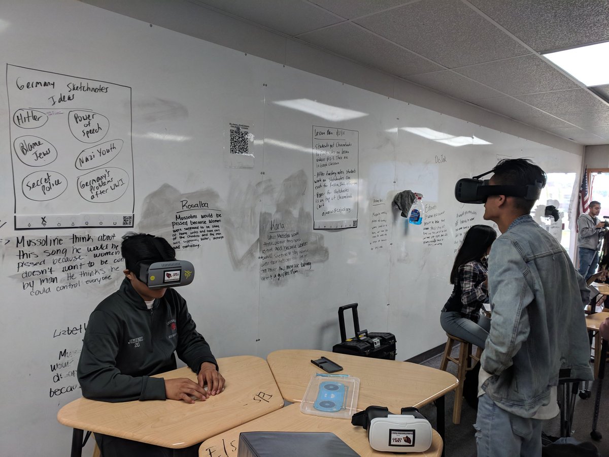 techcoachjuarez's tweet photo. Eduardo and Anthony are doing VR Tours of Auschwitz and Trench Warfare for enrichment as part of our new #CardinalWIN RTI model.
#cvtechtalk #cardscare #CanICICIt https://t.co/ERoxB5GC3r