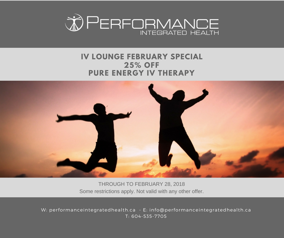 Team_Perform's tweet image. 25% off Pure Energy IV&apos;s for the month of February! More here: bit.ly/2DXzkZs #ivtherapy #ivdrips #ivlounge