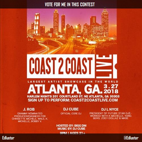 SofarSound's tweet photo. Vote for me to perform for $50K Grand Prize at #Atlanta Edition 3/27/18! https://t.co/E4zYJjeZpS #Coast2Coast https://t.co/q8xQJ0fHdX