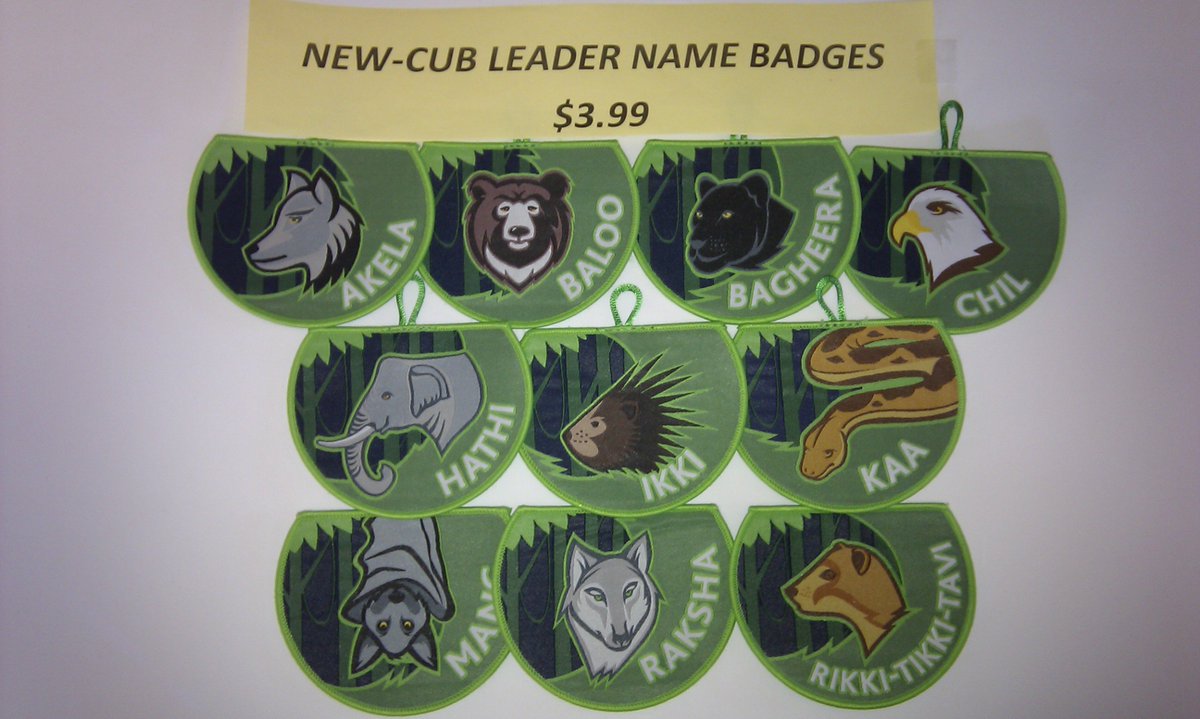 ScoutShopOak's tweet photo. Arrived - Cub Leader Name Crests @oakvilleshop https://t.co/3ScT4RfPCM