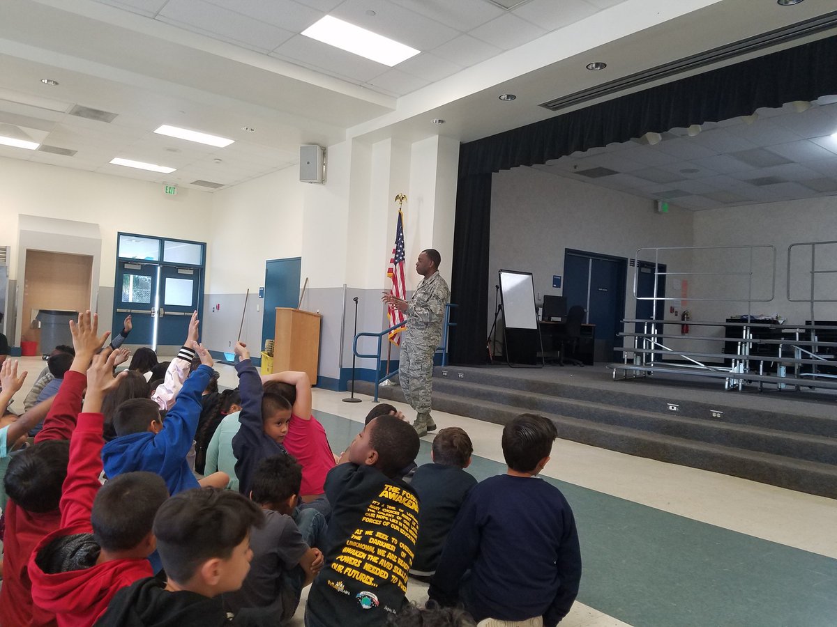 Thank you so much Sgt. Miller for  speaking to our 2nd graders about the Air Force! <a href="/Columbia_VVUSD/">Columbia Elementary</a>