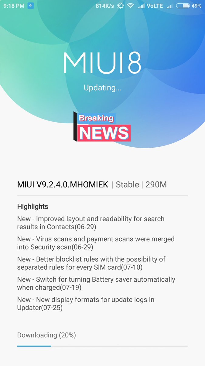 hemantmishra023's tweet image. @MIUI_India Finally got the update #MIUI9 #Redminote3 #lightingfast
