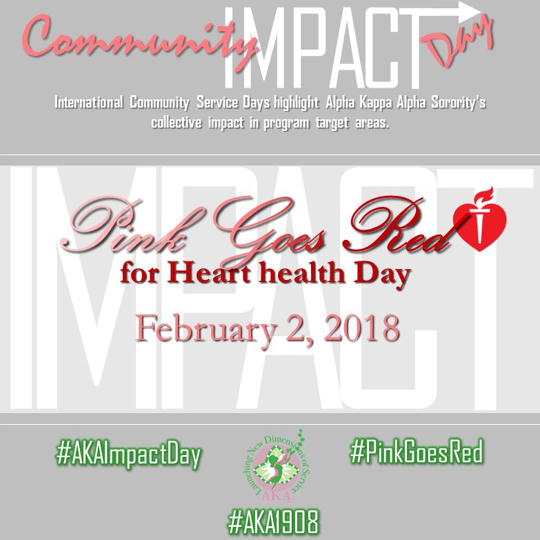akasorority1908's tweet photo. Did you know that 80% of cardiac events may be prevented with education &amp; lifestyle changes? AKA partners with @GoRedForWomen  to educate our communities and advocate for more research &amp; swifter action for women’s heart health. Share your #PinkGoesRed pics #AKA1908 #AKAImpactDay https://t.co/UrypK1dMPh