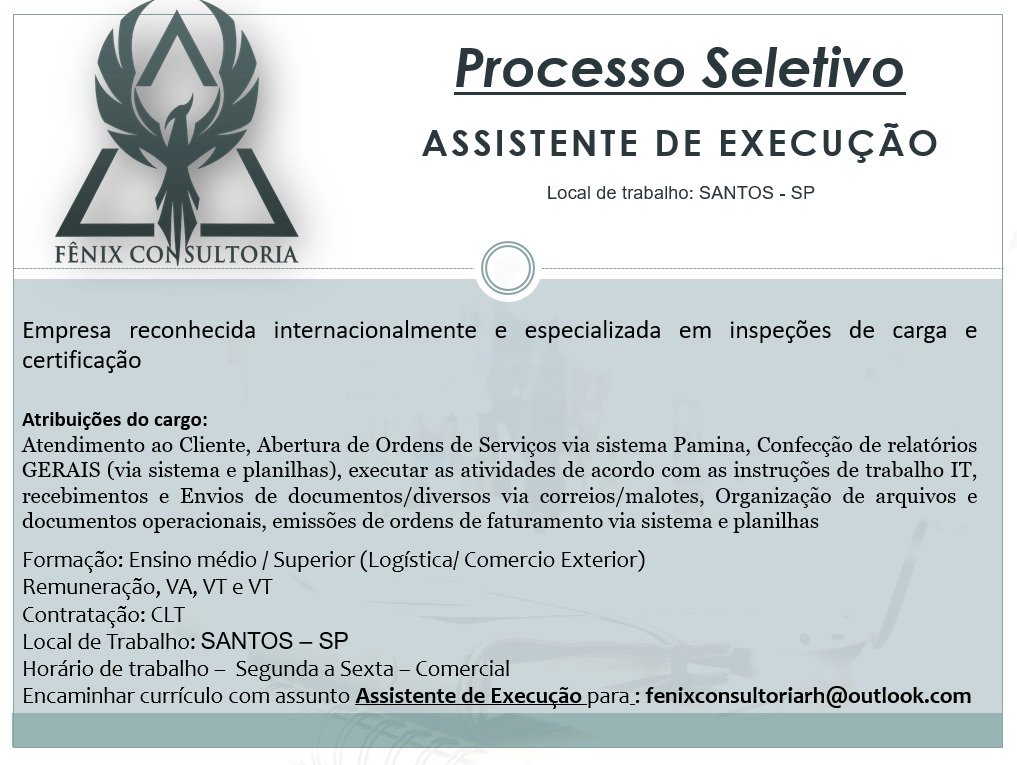fenixconsultRH's tweet photo. #FenixConsultoriaRH
Vaga em Aberto https://t.co/kAPm0VoEzT
