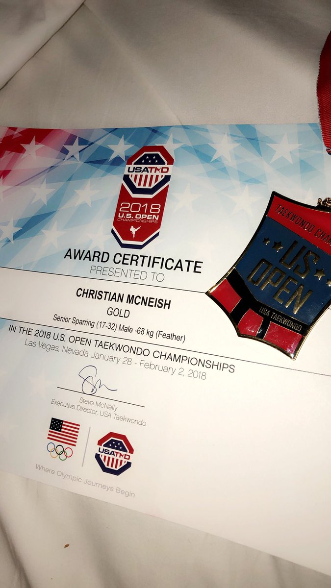Gold medal at the U.S open this year in Vegas. Happy with how it went and thanks to everyone for the support! #blessed #taekwondo