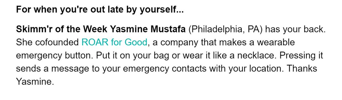 mmstll's tweet photo. Whaaat - so cool to see @myasmine featured in @theskimm this morning!! Way to go 🙌 https://t.co/YkpHYqv7oq