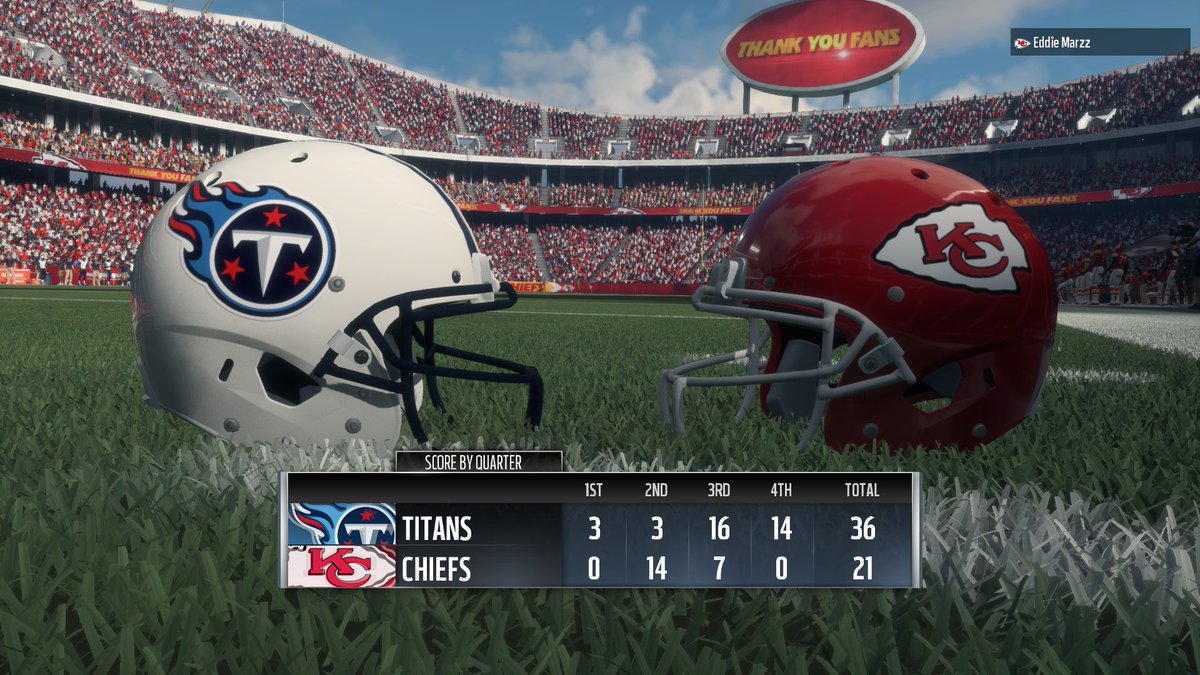 Grid_Titans's tweet photo. After trailing 21-6 early in the 3rd quarter we storm back to beat the Cheifs 36-21. Defense steps up and forces 6 turnovers. "I knew we were going to comeback it was just the matter of when"- Rookie DE Kent Bailey. https://t.co/VsQBYjj1eQ