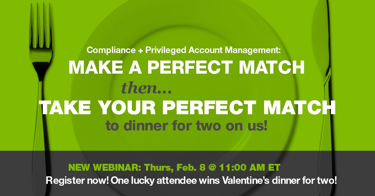 IAmGoldberg's tweet photo. Join #Thycotic’s Product Manager as he demonstrates how to match your #compliance requirements with automated Privileged Account Management then get free dinner for 2! - https://t.co/Zy1sd3QQQz https://t.co/z6QK9apIM6