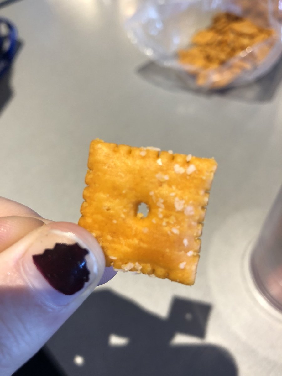 Ems_McMinn's tweet photo. PSA: eat ur cheez-its salty side down it is life changing https://t.co/zrO63ZtzPm
