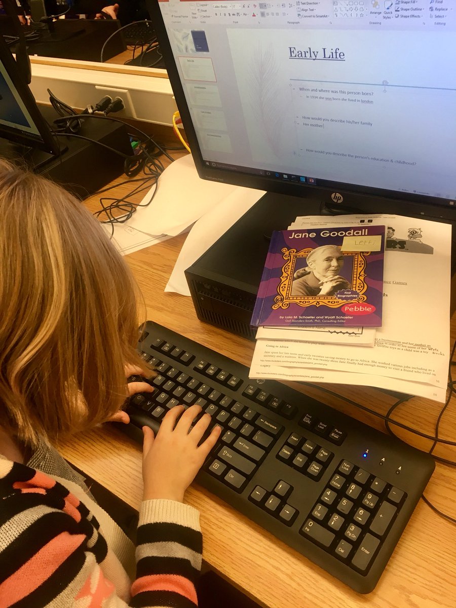 Ms_McLellan's tweet photo. 2nd Grade Ss using technology to locate, organize, evaluate and analyze info. Practicing home row keys as well! What programs do you use for this age of students to present their research? #westelementarystem #goodoldpowerpoint #givemealltheideas https://t.co/dRMyj3iXiW