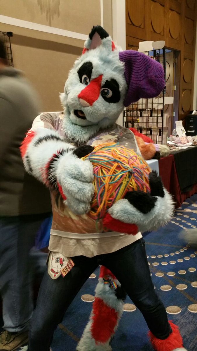 XirisCalico's tweet photo. #FursuitFriday This has to be one of my favorite pictures of me in suit. Way back from #ANE2016 sporting the hat I stole from @KeekBleats. https://t.co/FRHfaasXde