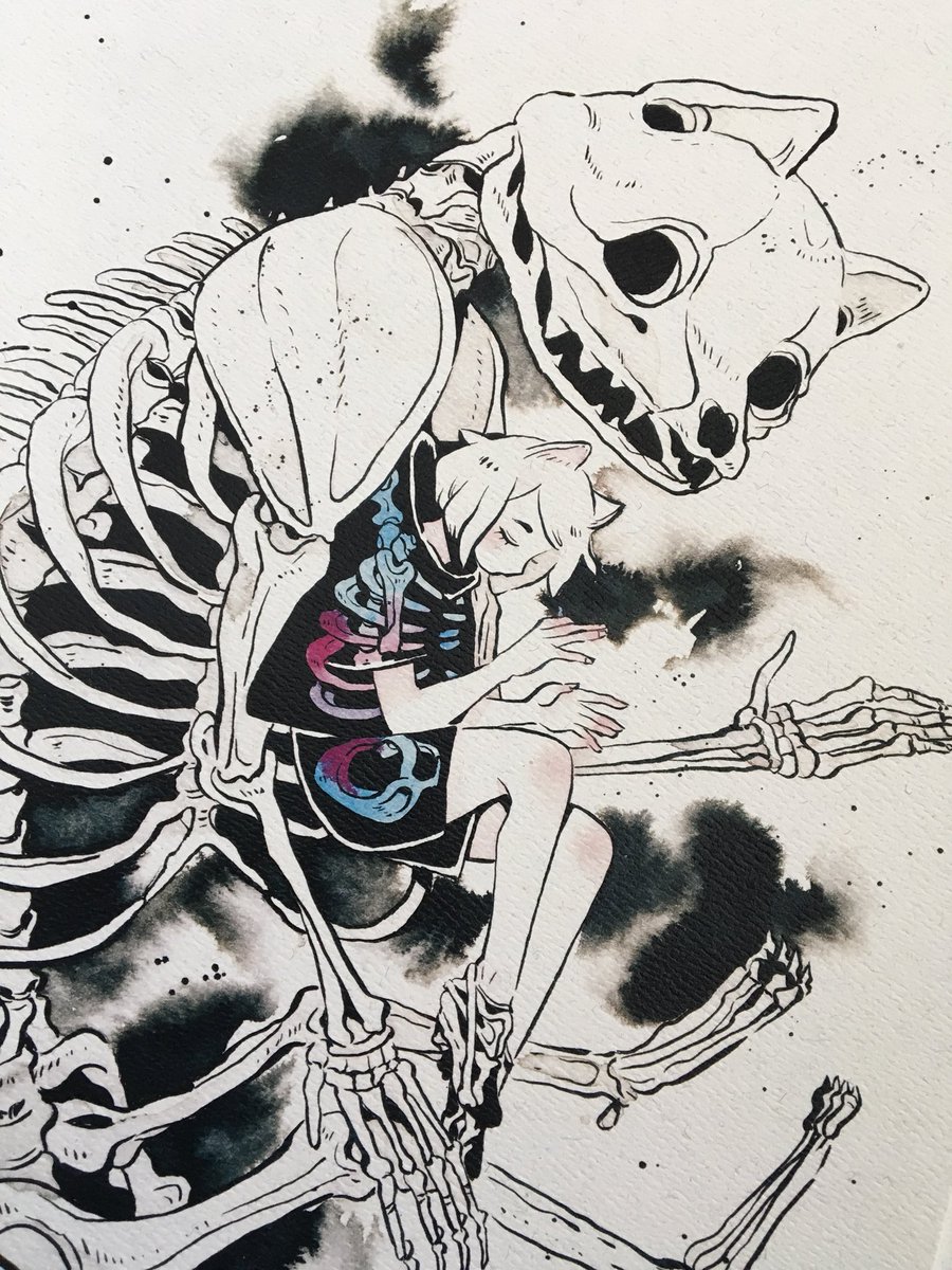 maruti_bitamin's tweet photo. The bones series are printed on cream texture paper 140lb.✨✨ https://t.co/D2pYCFrpBH