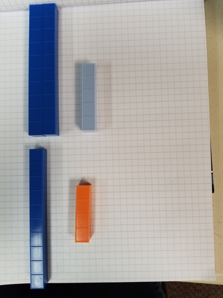 MicheleCDrake's tweet photo. From the concrete to the semi-abstract, to the abstract- Build it, Draw it, Solve it! @JEFCOED @IMSEOG @FultondaleElem https://t.co/JVrTQt3zhR