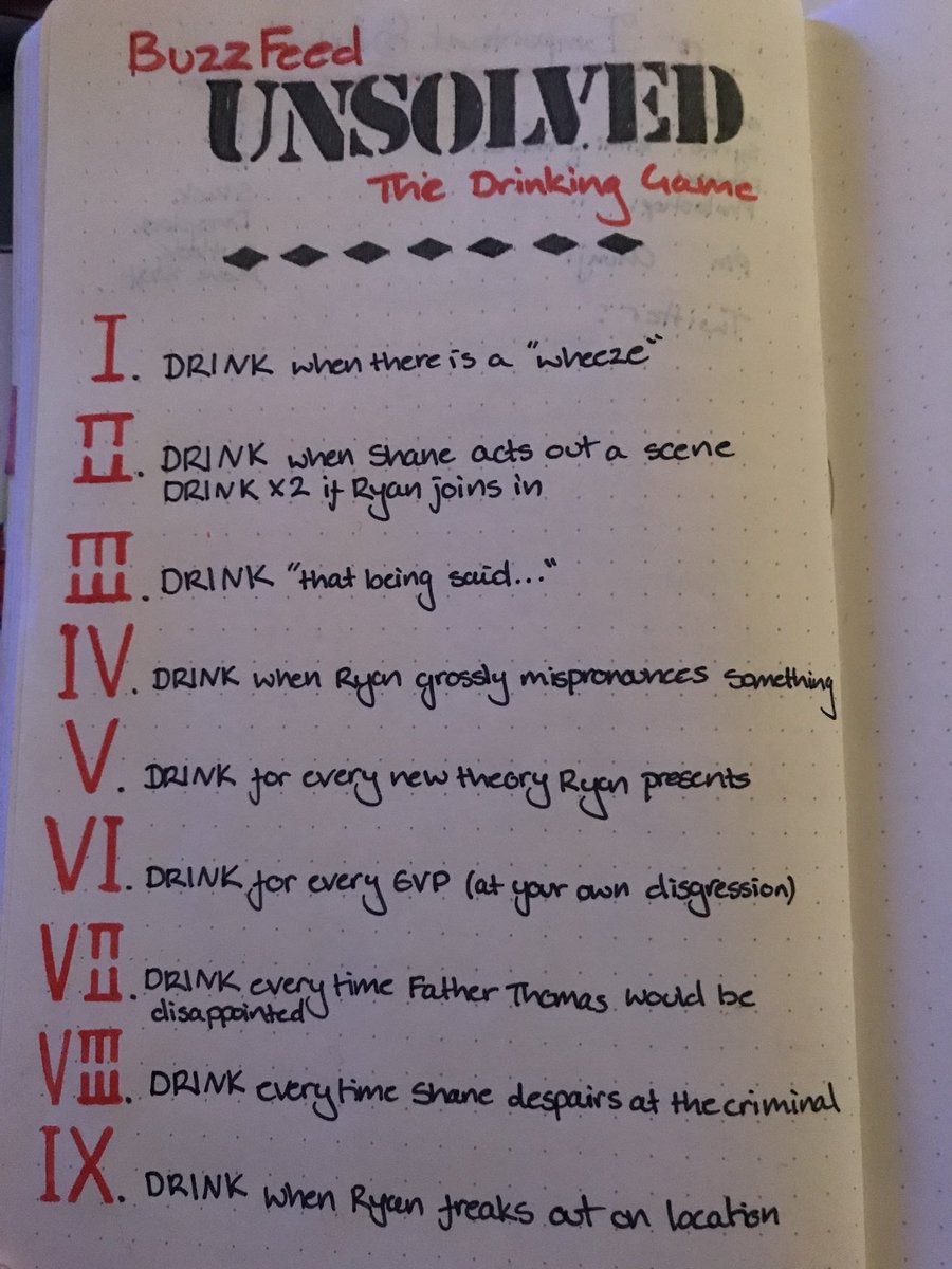 Kestra On Twitter Trial Running Our Own Buzzfeed Unsolved Drinking Game Tonight Wish Us Luck We May Die Shalexandej Ryansbergara