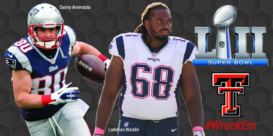 TTUSystem's tweet photo. This year marks the eighth consecutive year that #TexasTech has been represented with a player in the #SuperBowl. Good luck to @DannyAmendola and @LaAdrianWaddle #WreckEm https://t.co/6qGuBvoS5Y