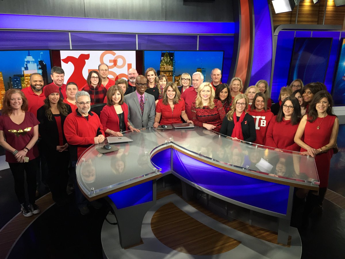 FOX 2 goes RED for #NationalWearRedDay and women's heart health!  @AHA_SEMI <a href="/GoRedForWomen/">GoRedforWomen</a> #GoRedForWomen