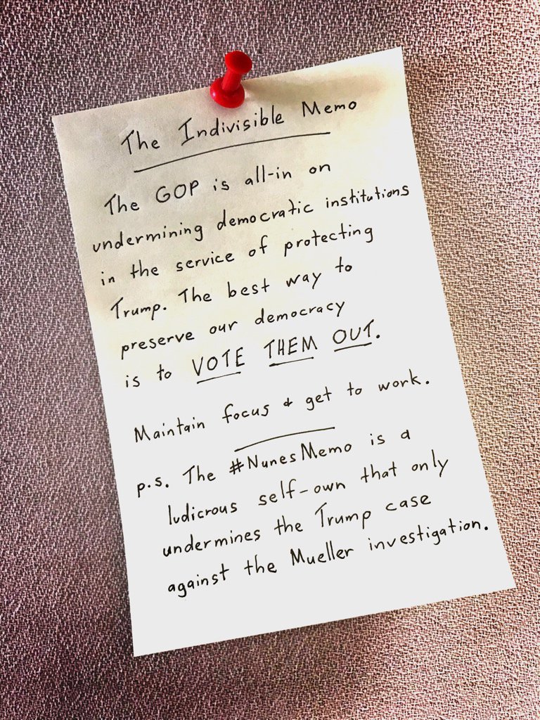 indivisibleden's tweet image. In light of today’s events, we have no choice but to release our own memo.