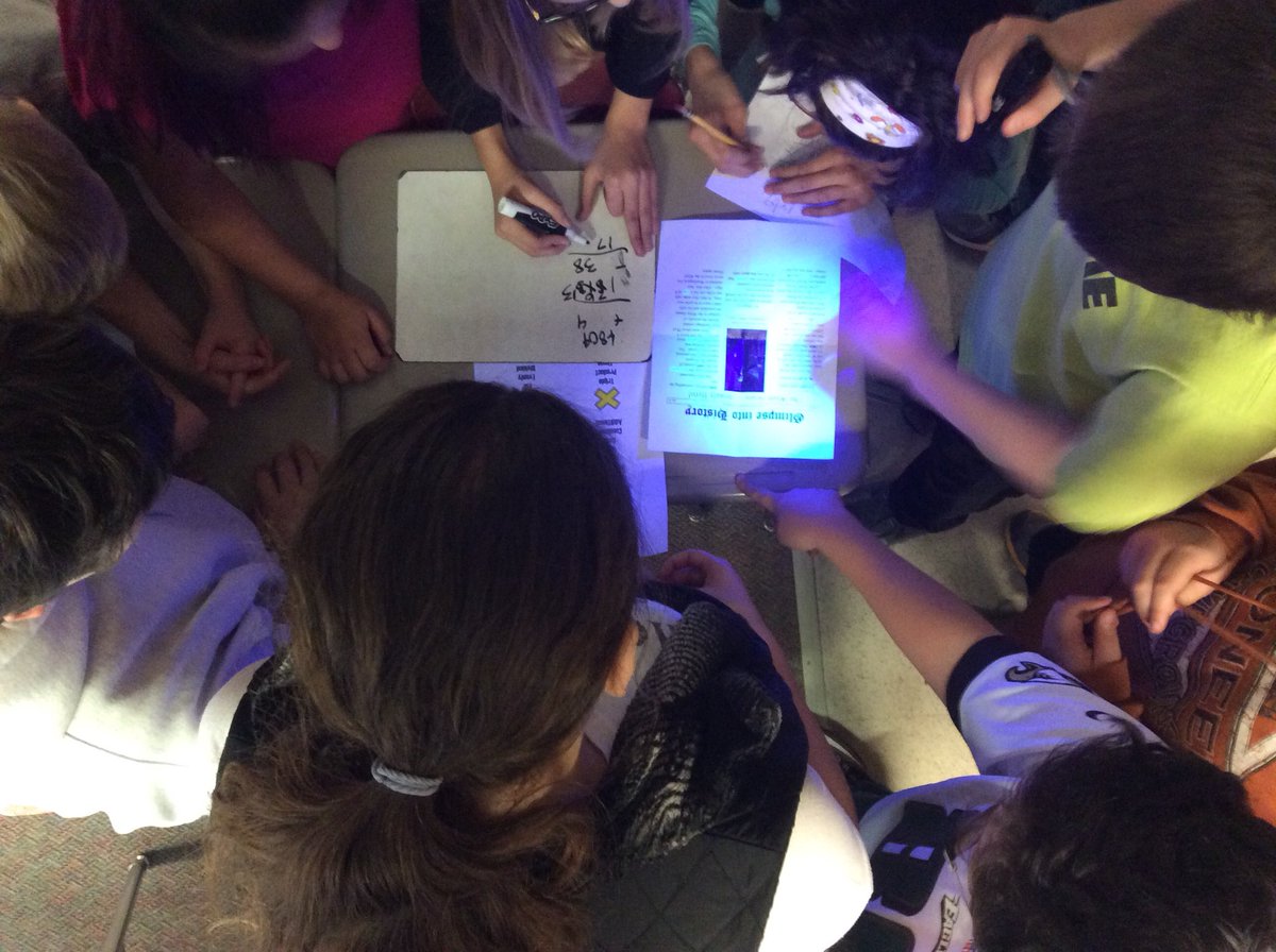 NS 6th Grade attempts to solve math puzzles and problems in breakout games!