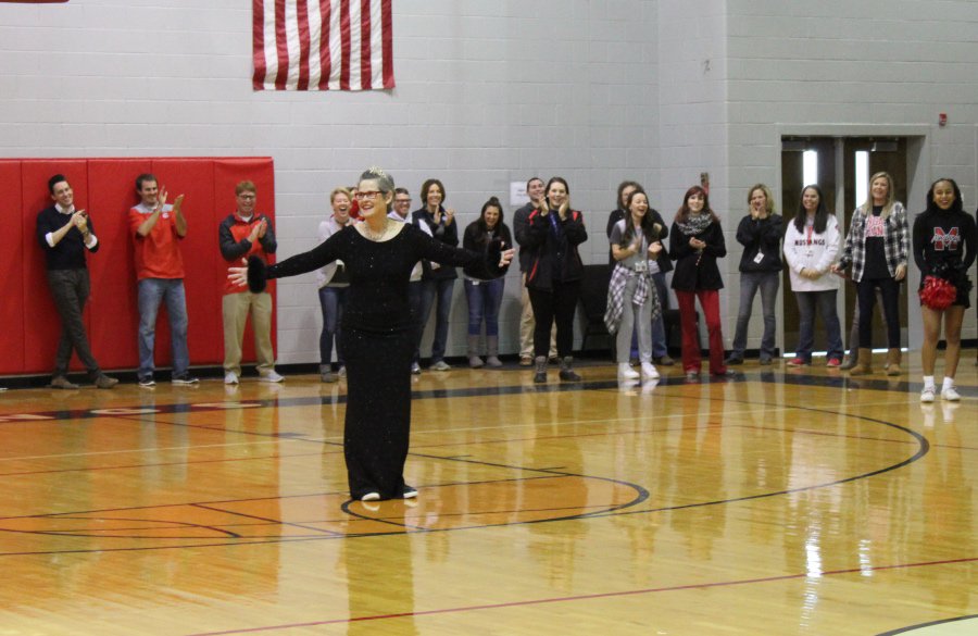 chhsponyexpress's tweet photo. #FakeNews? CHHS Assistant Principal Brenda Case was introduced during today's pep rally as the Queen of Winterfest. The real king and queen will be crowned at halftime of tonight's boys 🏀 game against Lewisburg. @TweetDCS_CHHS #TeamDCS #CHWinterfest18 https://t.co/lnCl70ir6L