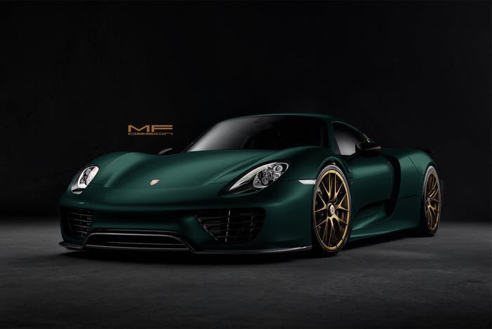 CarWaffle's tweet photo. Satin Dark Green #Porsche 918 "Hydra" is a jaw-dropper 😍😍 https://t.co/waN0UY5jT0 https://t.co/FVEcsruYMx