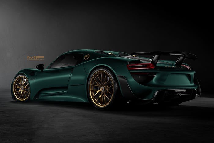 CarWaffle's tweet photo. Satin Dark Green #Porsche 918 "Hydra" is a jaw-dropper 😍😍 https://t.co/waN0UY5jT0 https://t.co/FVEcsruYMx
