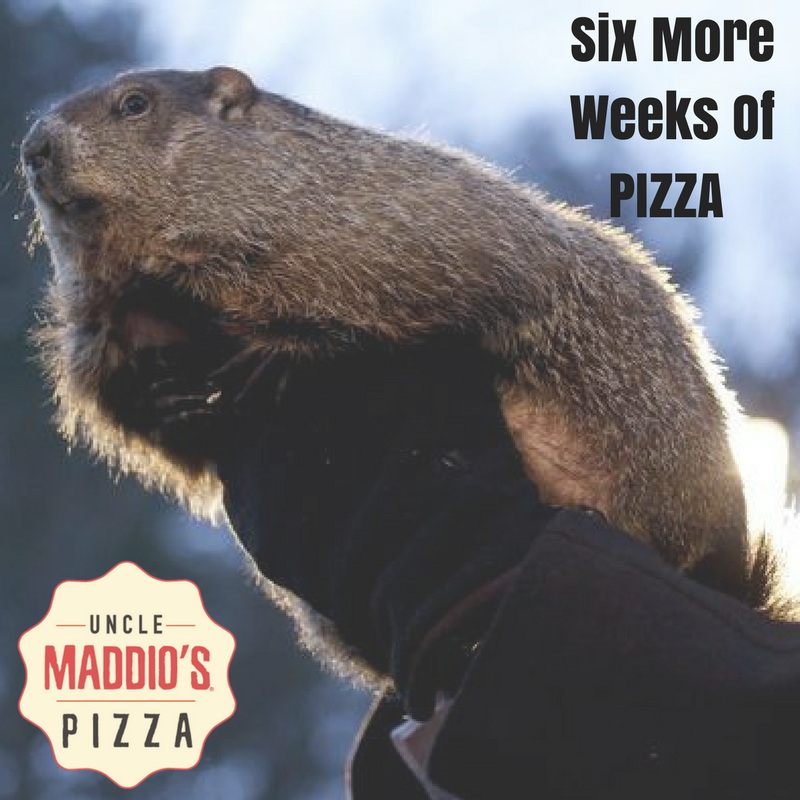 MaddiosRogers's tweet photo. Six more weeks of winter?
How about if we turned that into six more weeks of pizza? 🍕
Would you eat Uncle Maddio's every day for six weeks? 

#puxatawneyphil #sixmoreweeksofwinter #groundhogday https://t.co/4zWorFGmWZ