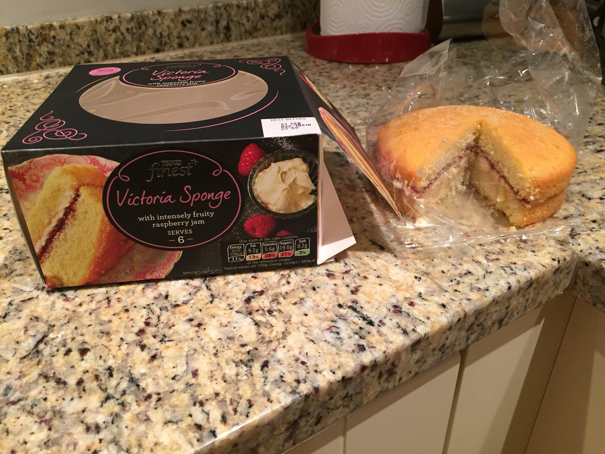 garyctaylor's tweet photo. @Tesco Something is not quite right about selling a Tesco ‘finest’ sponge cake in a box which you could fit about two more of them in... https://t.co/YfhVU2hG3C