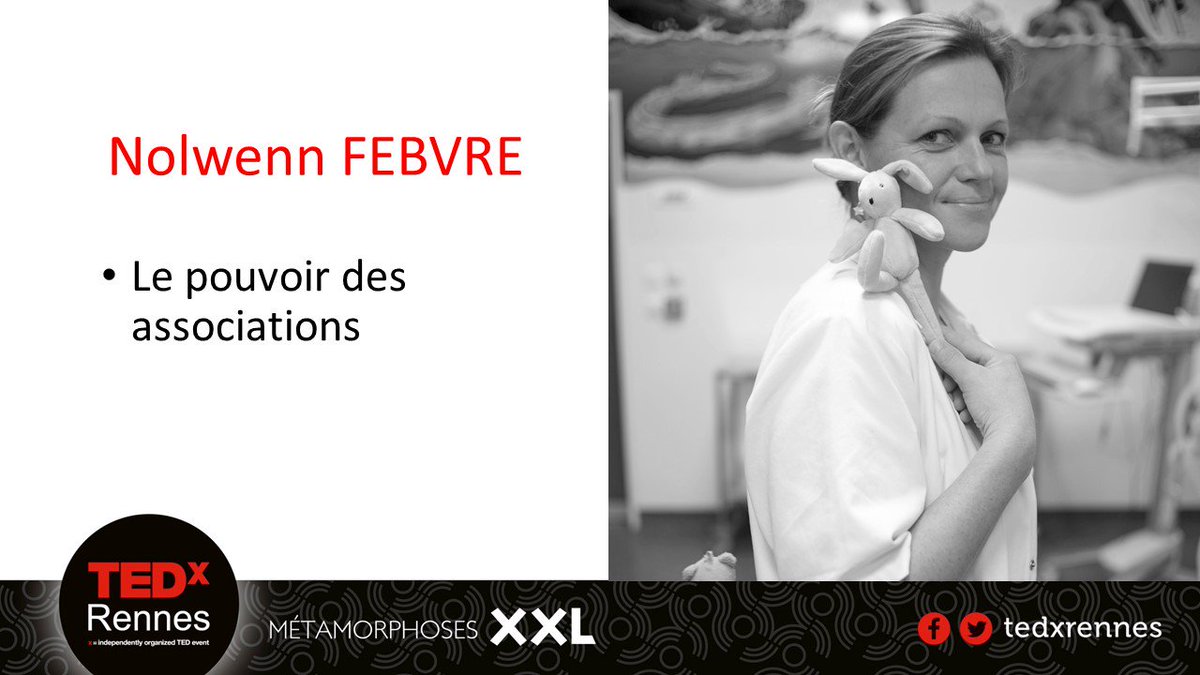 #TEDxRennes2018 Retour sur une intervention qui a marqué #TEDxRennes en 2014. Nolwenn Febvre revient sur le projet <a href="/PDoudous/">Association Les P'tits Doudous</a> et toute cette aventure qui change l'expérience de la vie des enfants, des parents et des soignants dans les hôpitaux.