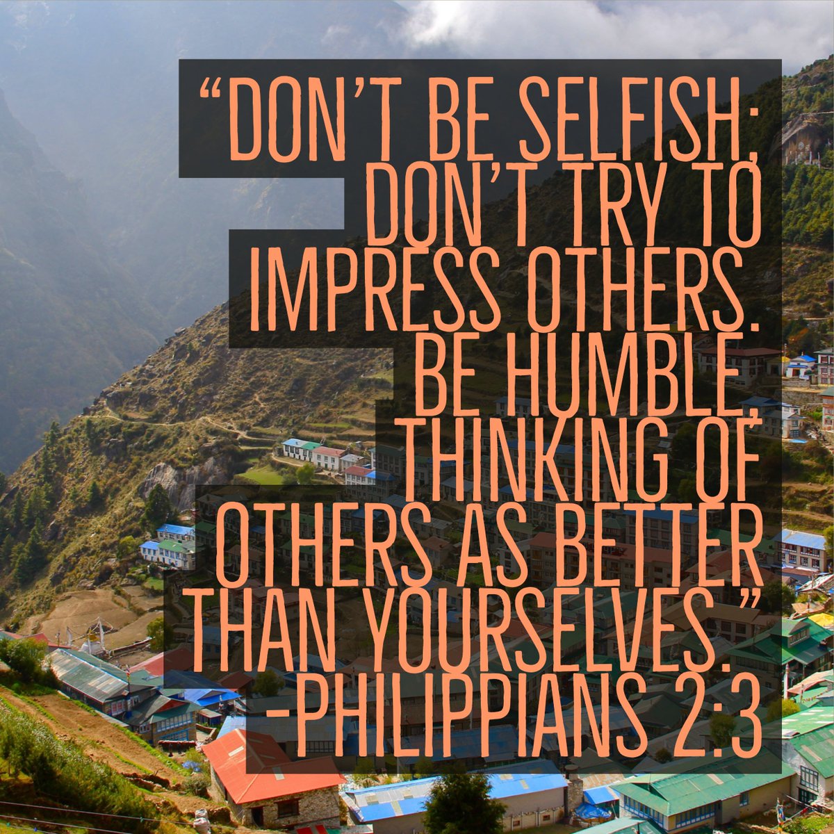 globdisciplesca's tweet image. "Don’t be selfish; don’t try to impress others. Be humble, thinking of others as better than yourselves." -Philippians 2:3 

#globaldisciples #servingwithhumility #values 
ow.ly/aEdD30i4RJj