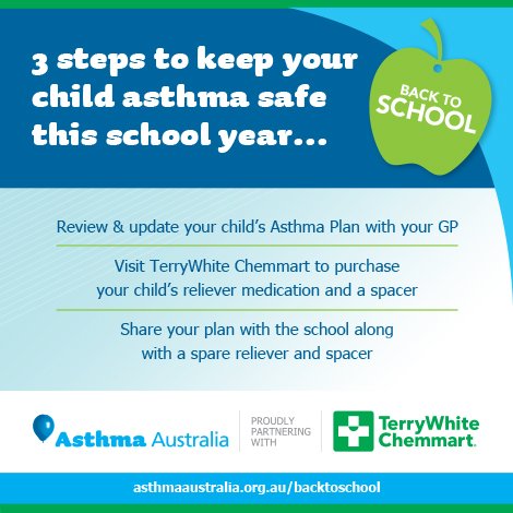 3 steps to ensure a #happy and #healthy start to the #school year for your child. asthmaaustralia.org.au/backtoschool #asthma #backtoschool