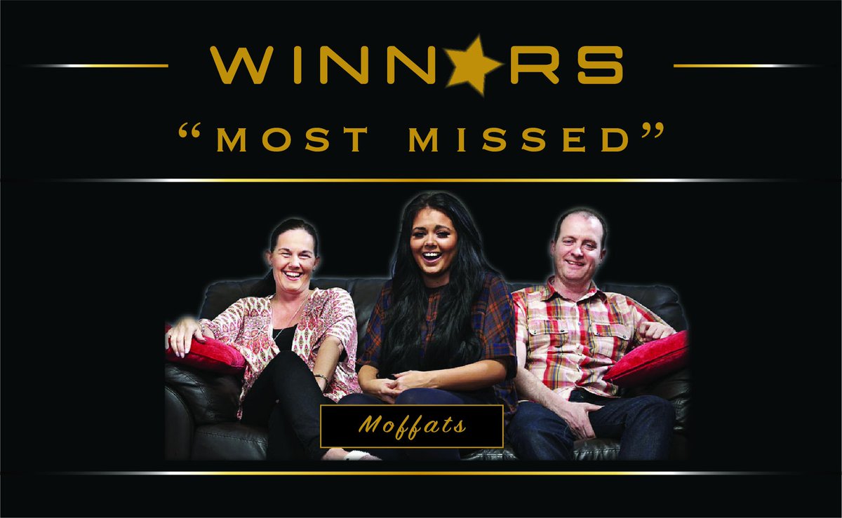 goggleboxshow's tweet photo. WINNER of Most Missed in our Gogglebox Awards is The Moffatt family with 41.9% of the votes #Gogglebox https://t.co/vU6cGvQArZ