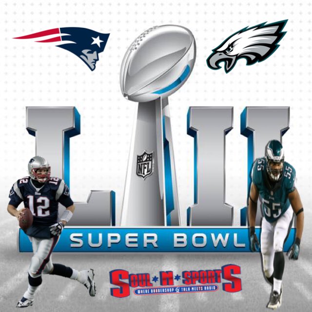 SoulNSports's tweet photo. #SBLII is just 72 hours away #LockItUp who wins #flyeaglesflyย or #Patriots 347-637-3859 5pm live #BetThat #WhereBarbershopTalkMeetsRadio #theshowtheproslistento #BDSIRNetwork #SoulNSports https://t.co/FNaCfaMKUU