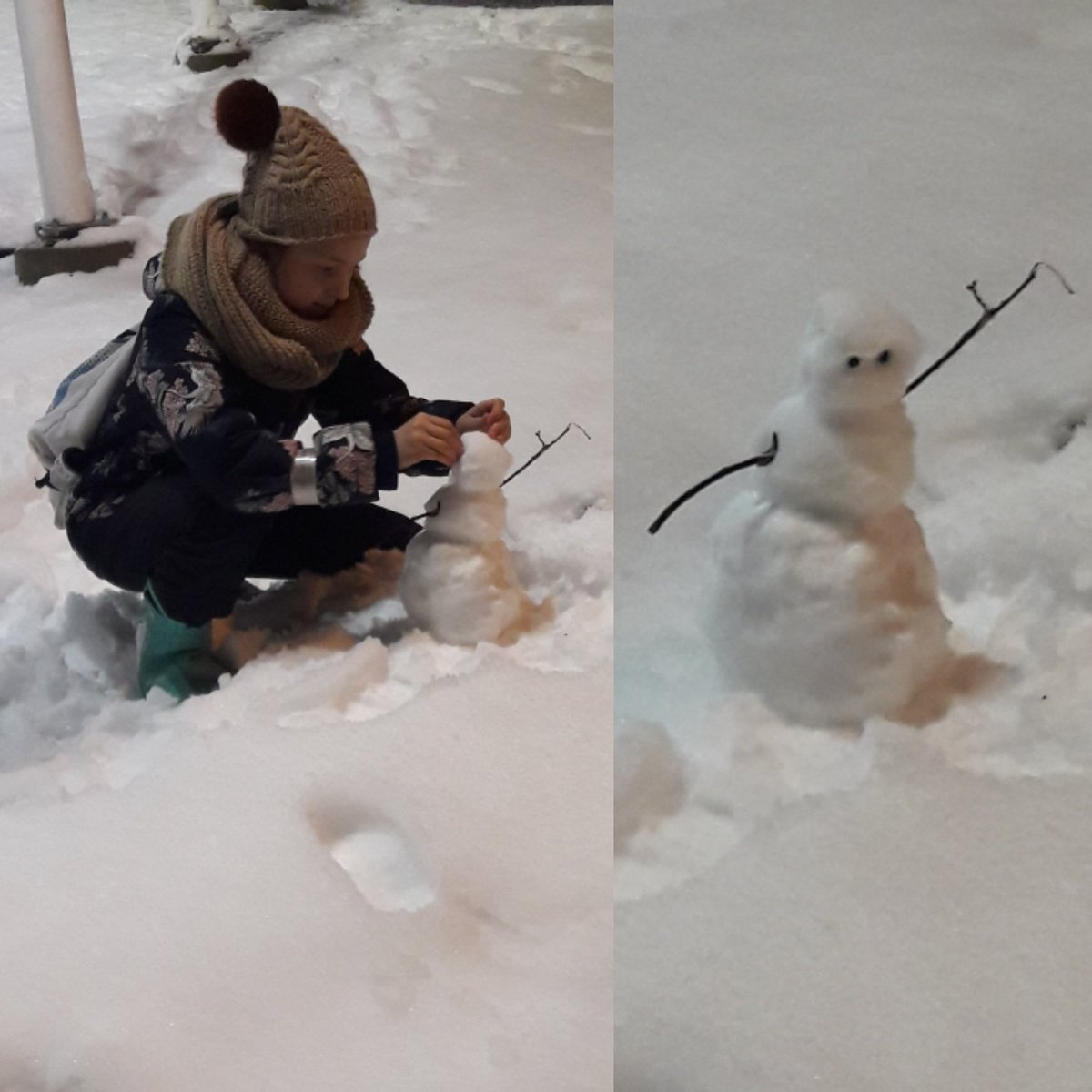 KatSoMus's tweet photo. Bussia odotellessa ehtii hyvin tehdä  lumiukon. #pihallakuinlumiukko https://t.co/NSGLrDMRvs