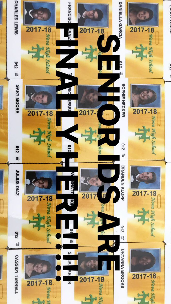novayrbk's tweet photo. Senior student IDs are finally here! Get em for $1.00 in room T19 or in the cafeteria during both lunches starting Monday 🙌🏻 https://t.co/mZeCyIJAcD
