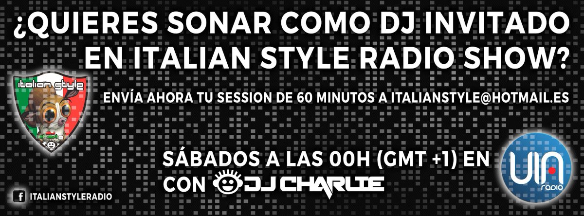 via_radio's tweet photo. ¡Falta muy poco! Esta noche a las 00h @djcharliestyle te presenta en @via_radio el programa del #baile y el #dance : ITALIAN STYLE radio show #is606 ¡No faltes! https://t.co/rIPuTTOY0w