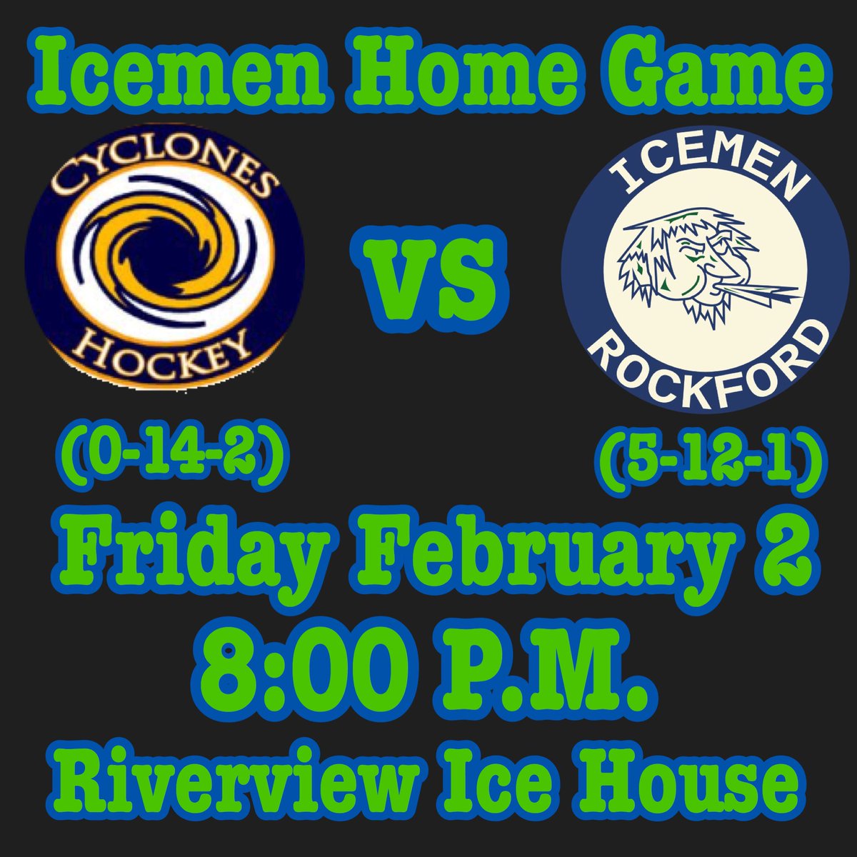 Icemen2018's tweet photo. It’s an Icemen Gameday as the boys take on the Geneva Cyclones tonight at 8:00 at Riverview. Be there to support the team! https://t.co/XoFyUWOhi7