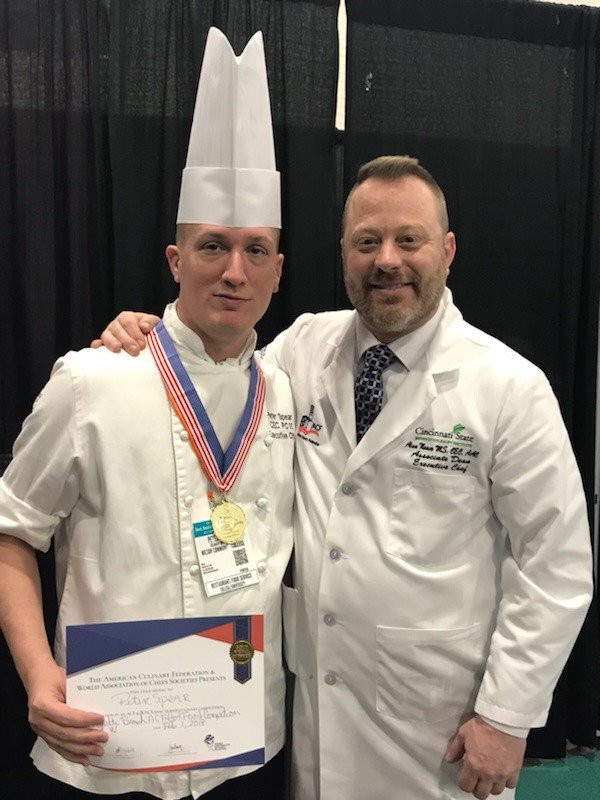 wccwilsonnc's tweet photo. Wilson Community College Culinary Arts Instructor, Peter Spear, received a gold medal at the 2018 Culinary Chefs Challenge competition in Myrtle Beach this week. This is an American Culinary Federation sponsored event with some of the best chefs on the east coast. https://t.co/aMJKCjHydB